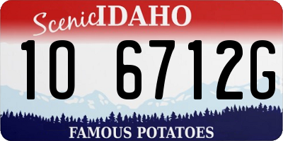 ID license plate 1O6712G