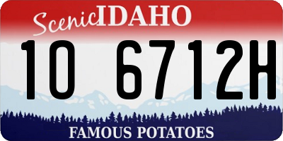 ID license plate 1O6712H