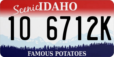 ID license plate 1O6712K