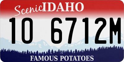 ID license plate 1O6712M