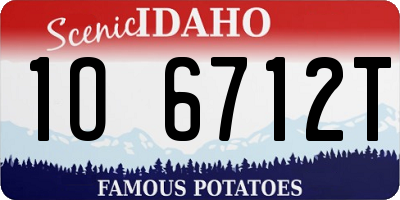ID license plate 1O6712T