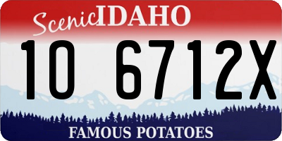 ID license plate 1O6712X