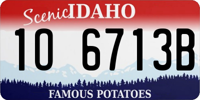 ID license plate 1O6713B