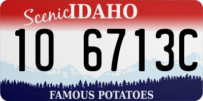 ID license plate 1O6713C
