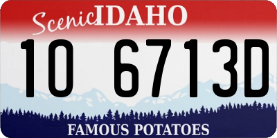 ID license plate 1O6713D