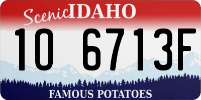 ID license plate 1O6713F