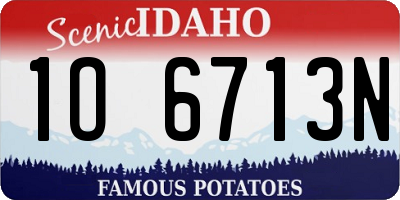 ID license plate 1O6713N