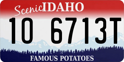 ID license plate 1O6713T