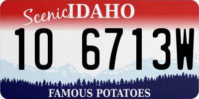 ID license plate 1O6713W