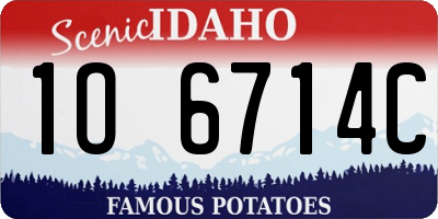 ID license plate 1O6714C