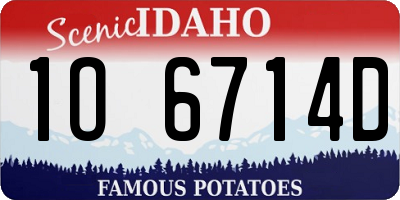 ID license plate 1O6714D