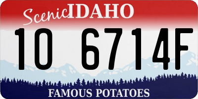 ID license plate 1O6714F