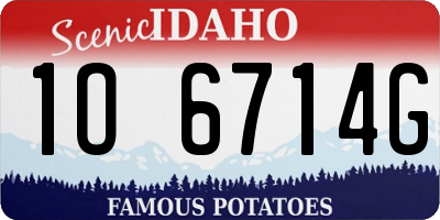 ID license plate 1O6714G