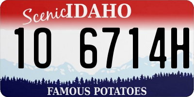 ID license plate 1O6714H