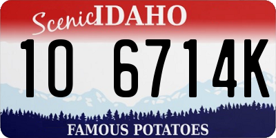 ID license plate 1O6714K