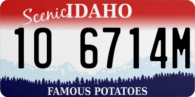 ID license plate 1O6714M