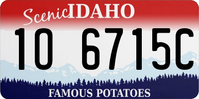 ID license plate 1O6715C