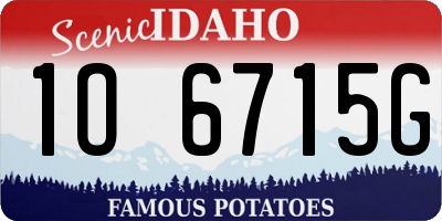ID license plate 1O6715G