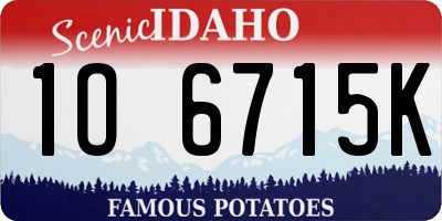 ID license plate 1O6715K