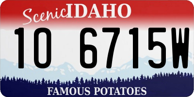 ID license plate 1O6715W