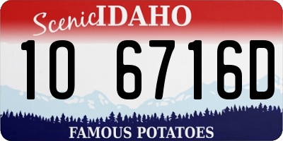 ID license plate 1O6716D
