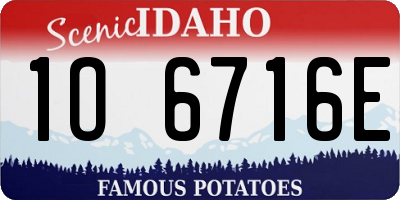 ID license plate 1O6716E