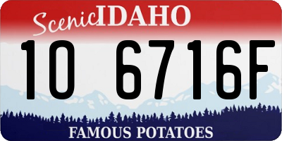 ID license plate 1O6716F