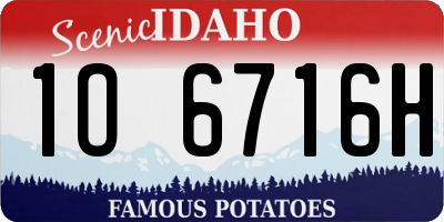 ID license plate 1O6716H