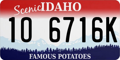 ID license plate 1O6716K