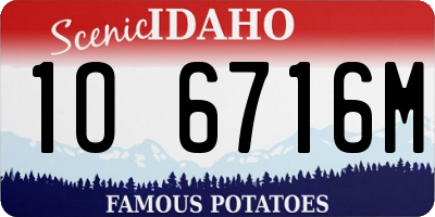 ID license plate 1O6716M