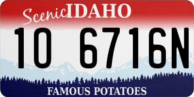 ID license plate 1O6716N