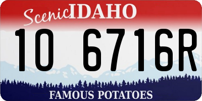 ID license plate 1O6716R