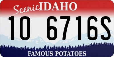 ID license plate 1O6716S