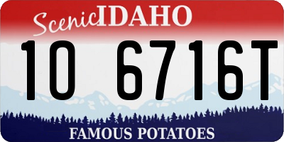 ID license plate 1O6716T