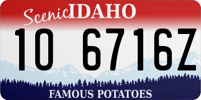 ID license plate 1O6716Z