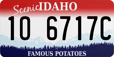 ID license plate 1O6717C