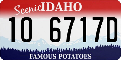 ID license plate 1O6717D