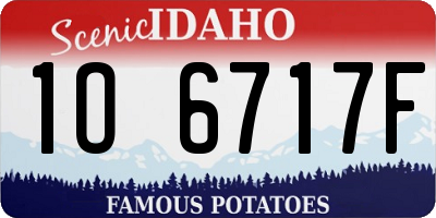 ID license plate 1O6717F