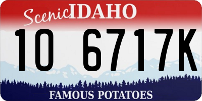 ID license plate 1O6717K