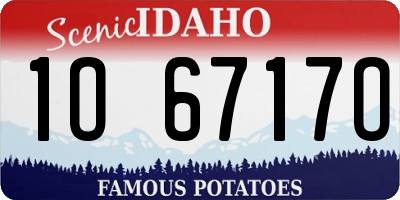 ID license plate 1O6717O