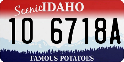 ID license plate 1O6718A