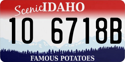 ID license plate 1O6718B