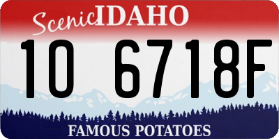 ID license plate 1O6718F