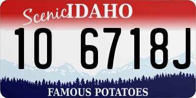 ID license plate 1O6718J