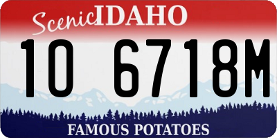 ID license plate 1O6718M