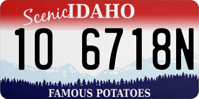 ID license plate 1O6718N