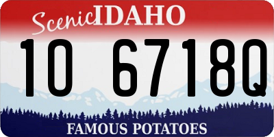 ID license plate 1O6718Q