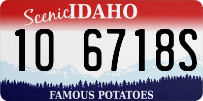 ID license plate 1O6718S