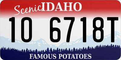 ID license plate 1O6718T