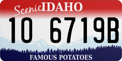 ID license plate 1O6719B